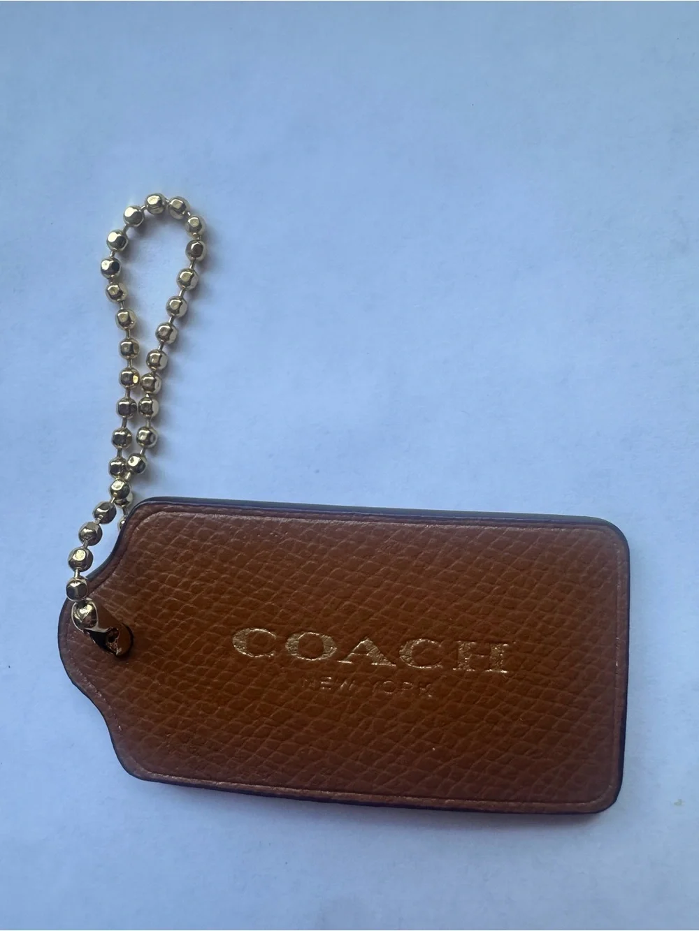 COACH Large Caramel Brown Leather Replacement Purse Handbag Hang Tag Charm